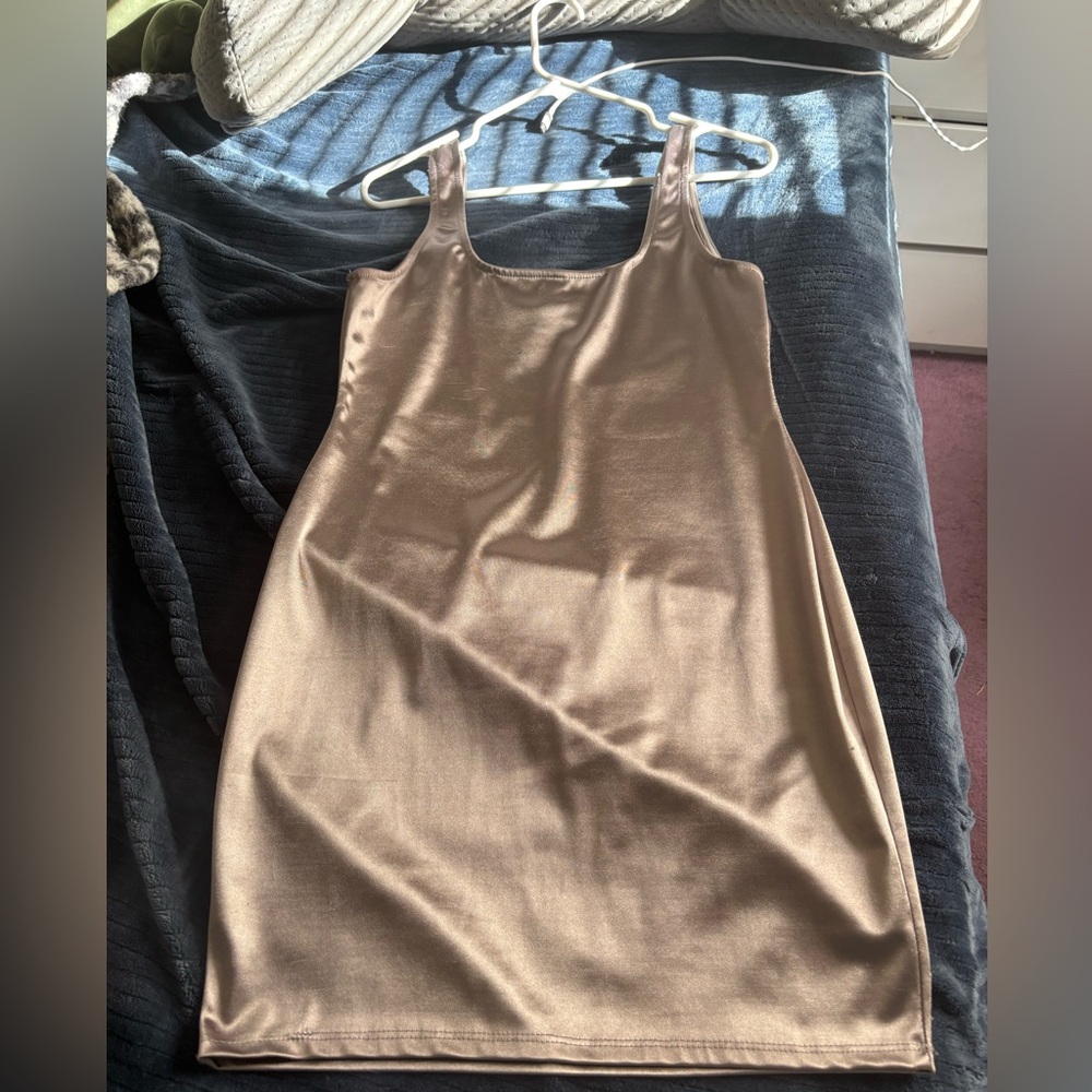 Silver cocktail mini dress